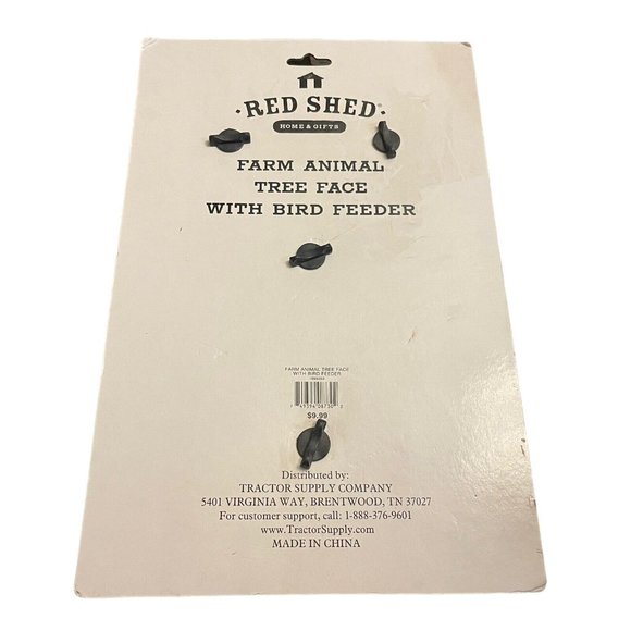 Red Shed Home Gifts Farm Animal Tree Face PIG Bird Bucket Feeder Yard Decor NEW - Picture 7 of 7